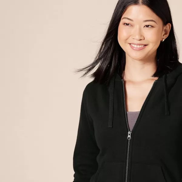 Amazon Essentials Womens SherpaLined Fleece FullZip Hooded Jacket Available in Plus SizeBlack