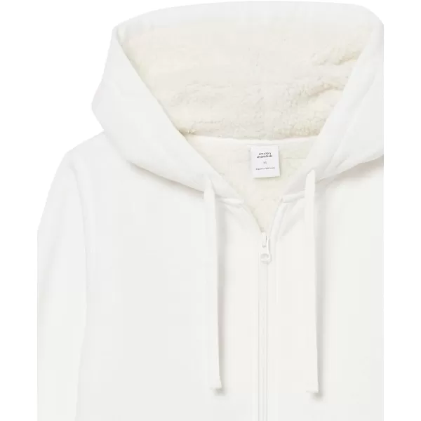 Amazon Essentials Womens SherpaLined Fleece FullZip Hooded Jacket Available in Plus SizeOffwhite