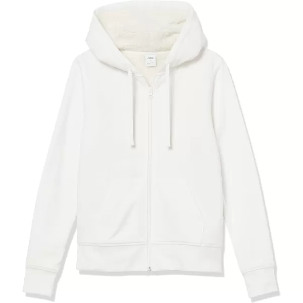 Amazon Essentials Womens SherpaLined Fleece FullZip Hooded Jacket Available in Plus SizeOffwhite