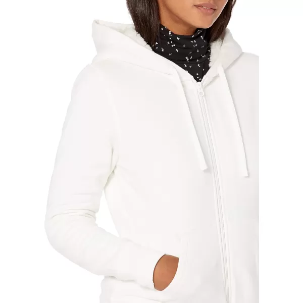 Amazon Essentials Womens SherpaLined Fleece FullZip Hooded Jacket Available in Plus SizeOffwhite