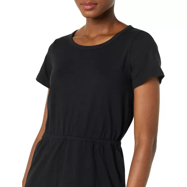 Amazon Essentials Womens Short Sleeve Elastic Waist Cotton Jersey MinidressBlack