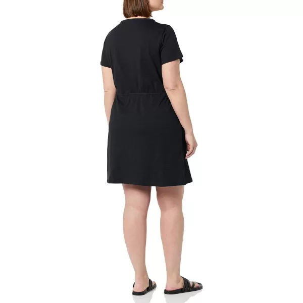 Amazon Essentials Womens Short Sleeve Elastic Waist Cotton Jersey MinidressBlack