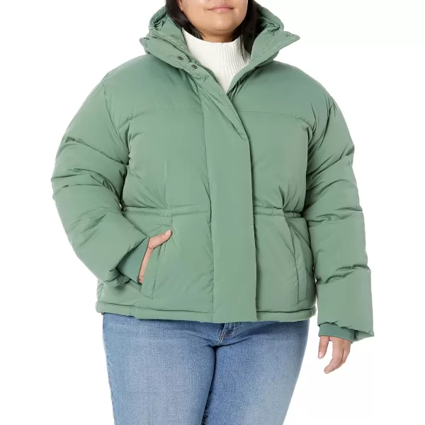 Amazon Essentials Womens Short Waisted Puffer Jacket Available in Plus SizeSage Green