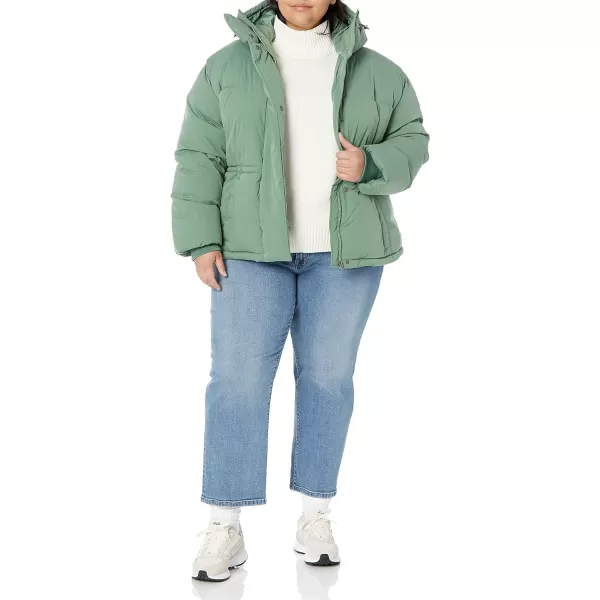 Amazon Essentials Womens Short Waisted Puffer Jacket Available in Plus SizeSage Green