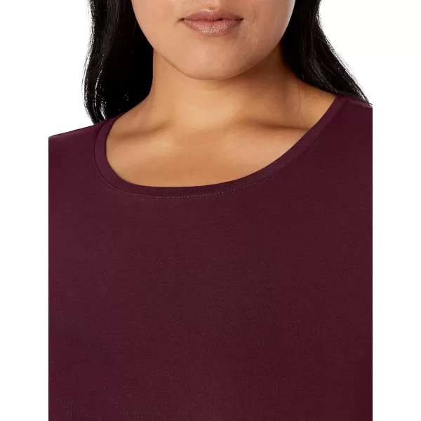 Amazon Essentials Womens ShortSleeve Crewneck TShirtBurgundy