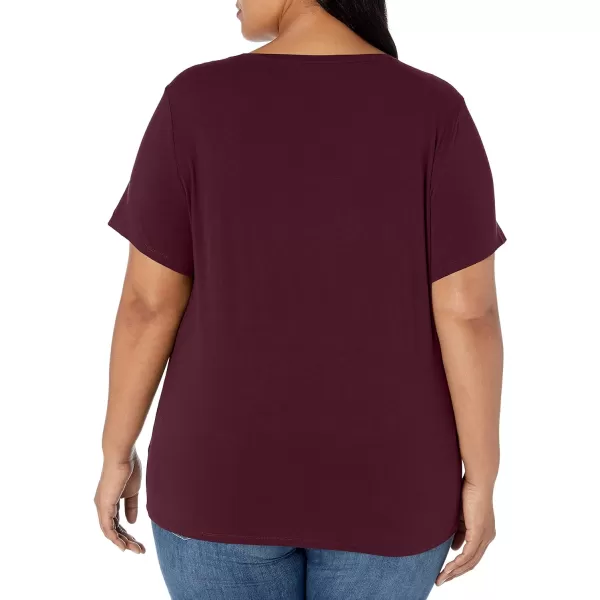 Amazon Essentials Womens ShortSleeve Crewneck TShirtBurgundy