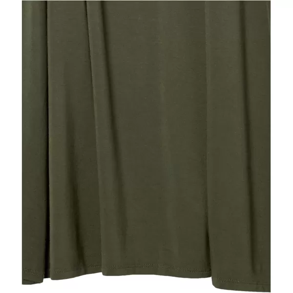 Amazon Essentials Womens ShortSleeve Maxi DressRayon Blend Dark Olive