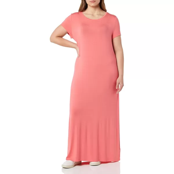 Amazon Essentials Womens ShortSleeve Maxi DressRayon Blend Hot Pink