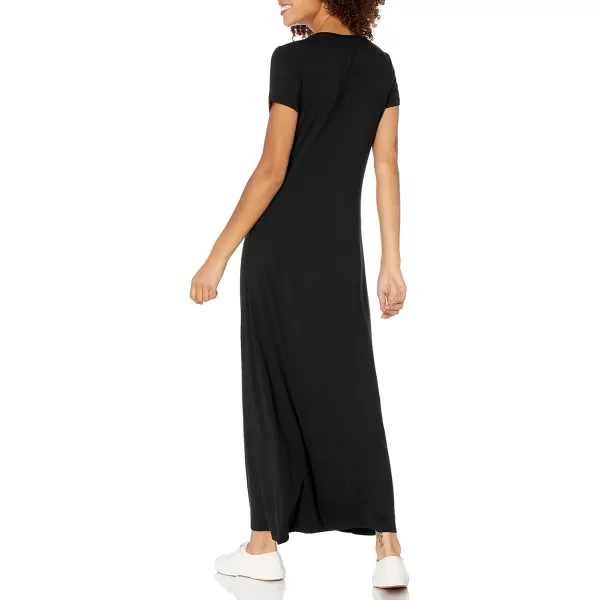 Amazon Essentials Womens ShortSleeve Maxi DressSustainably Sourced Rayon Blend Black