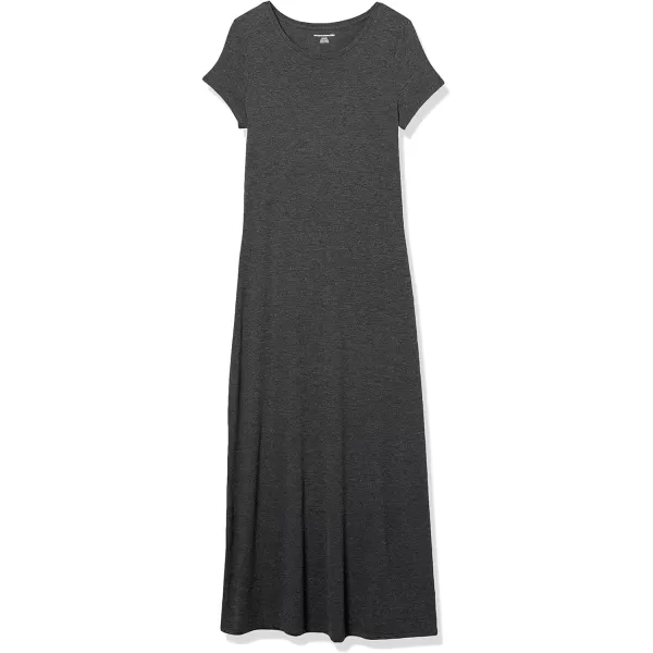 Amazon Essentials Womens ShortSleeve Maxi DressSustainably Sourced Rayon Blend Charcoal Heather