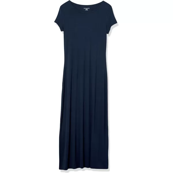 Amazon Essentials Womens ShortSleeve Maxi DressSustainably Sourced Rayon Blend Navy