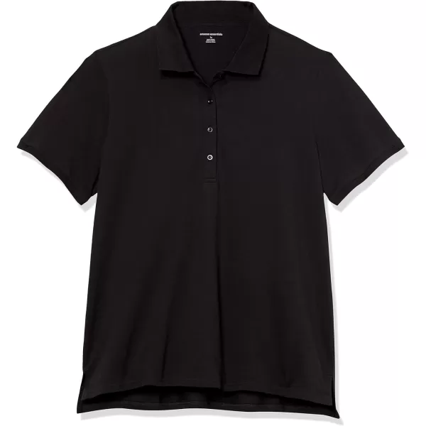 Amazon Essentials Womens ShortSleeve Polo Shirt Available in Plus SizeBlack