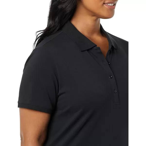 Amazon Essentials Womens ShortSleeve Polo Shirt Available in Plus SizeBlack