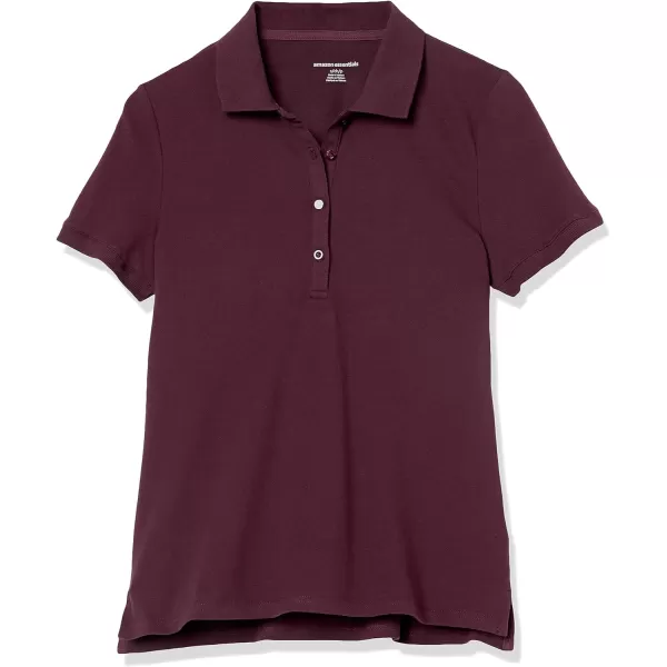 Amazon Essentials Womens ShortSleeve Polo Shirt Available in Plus SizeBurgundy