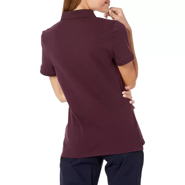 Amazon Essentials Womens ShortSleeve Polo Shirt Available in Plus SizeBurgundy