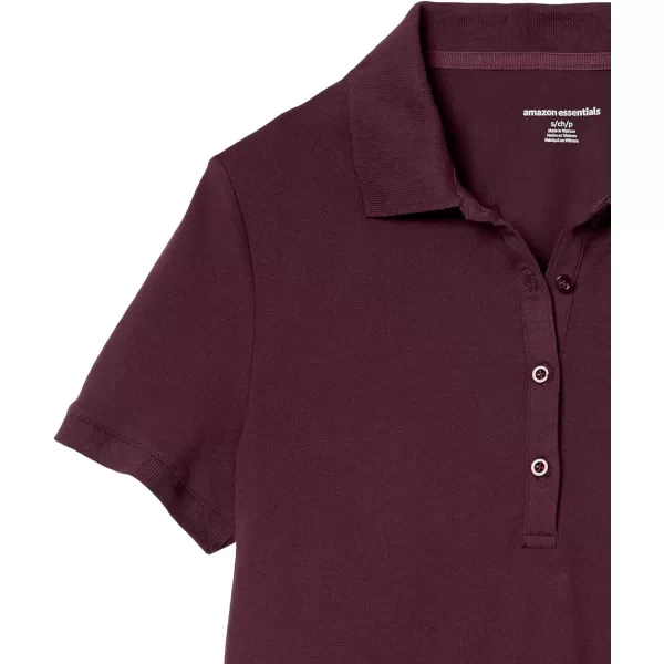 Amazon Essentials Womens ShortSleeve Polo Shirt Available in Plus SizeBurgundy