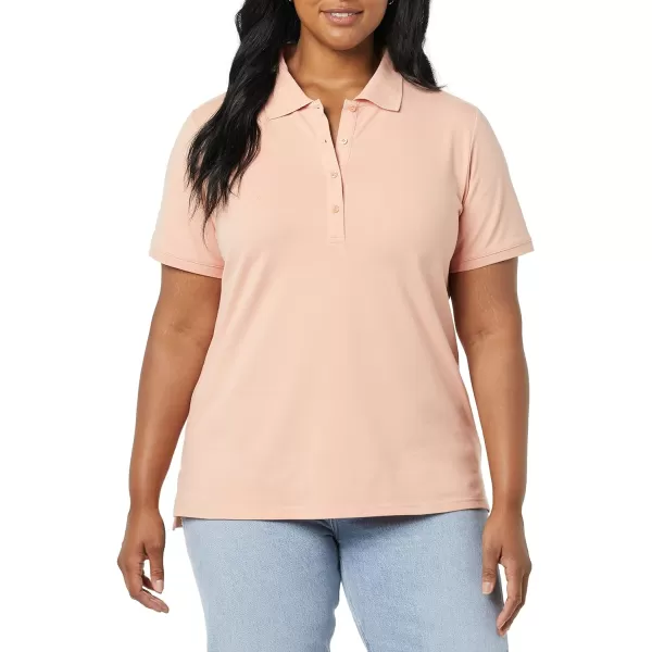 Amazon Essentials Womens ShortSleeve Polo Shirt Available in Plus SizeCoral Pink