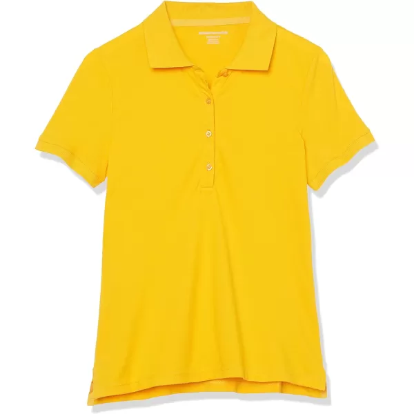 Amazon Essentials Womens ShortSleeve Polo Shirt Available in Plus SizeGolden Yellow