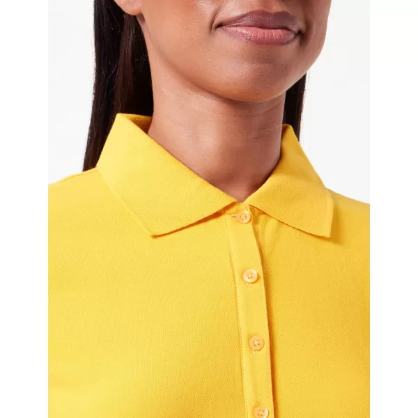 Amazon Essentials Womens ShortSleeve Polo Shirt Available in Plus SizeGolden Yellow