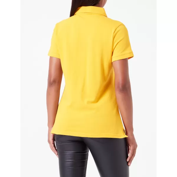 Amazon Essentials Womens ShortSleeve Polo Shirt Available in Plus SizeGolden Yellow