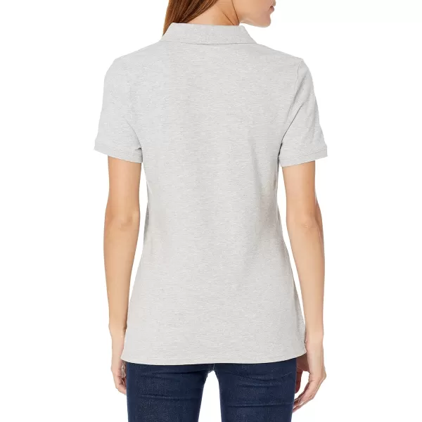 Amazon Essentials Womens ShortSleeve Polo Shirt Available in Plus SizeLight Grey Heather