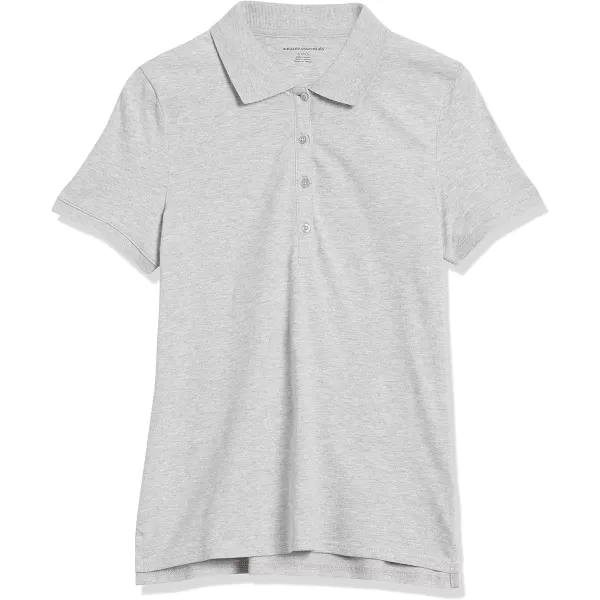 Amazon Essentials Womens ShortSleeve Polo Shirt Available in Plus SizeLight Grey Heather