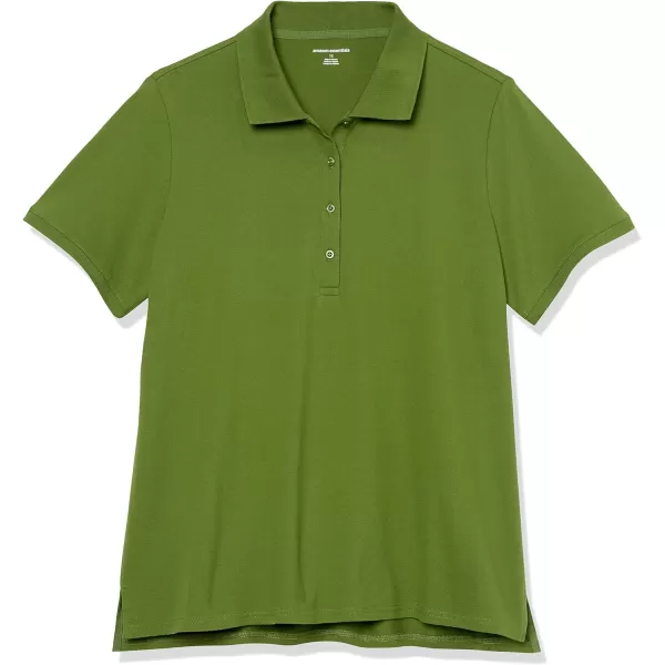 Amazon Essentials Womens ShortSleeve Polo Shirt Available in Plus SizeLight Olive