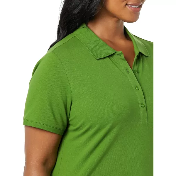 Amazon Essentials Womens ShortSleeve Polo Shirt Available in Plus SizeLight Olive