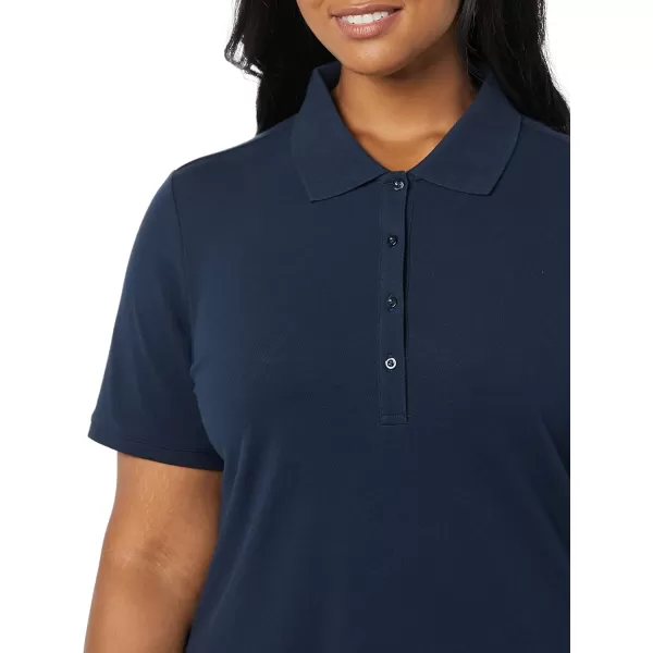 Amazon Essentials Womens ShortSleeve Polo Shirt Available in Plus SizeNavy