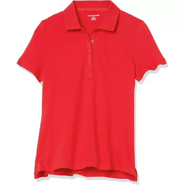 Amazon Essentials Womens ShortSleeve Polo Shirt Available in Plus SizeRed