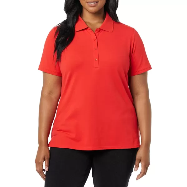 Amazon Essentials Womens ShortSleeve Polo Shirt Available in Plus SizeRed