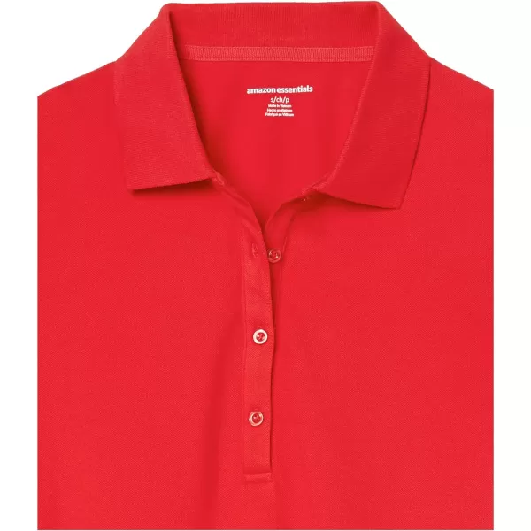 Amazon Essentials Womens ShortSleeve Polo Shirt Available in Plus SizeRed