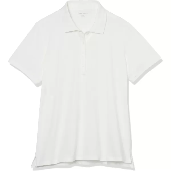 Amazon Essentials Womens ShortSleeve Polo Shirt Available in Plus SizeWhite