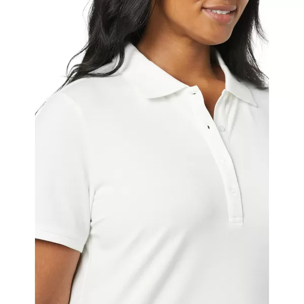 Amazon Essentials Womens ShortSleeve Polo Shirt Available in Plus SizeWhite