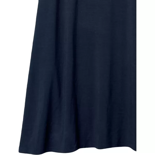 Amazon Essentials Womens ShortSleeve Scoop Neck Swing Dress Available in Plus SizeRayon Blend Navy