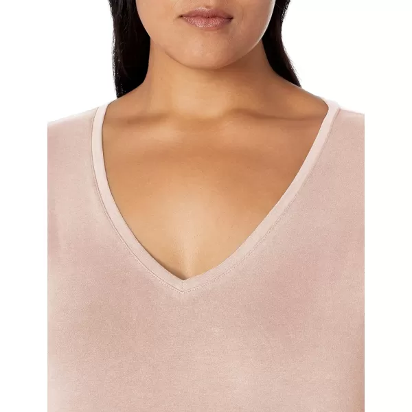 Amazon Essentials Womens ShortSleeve VNeck TShirt Available in Plus Size1 Light Pink