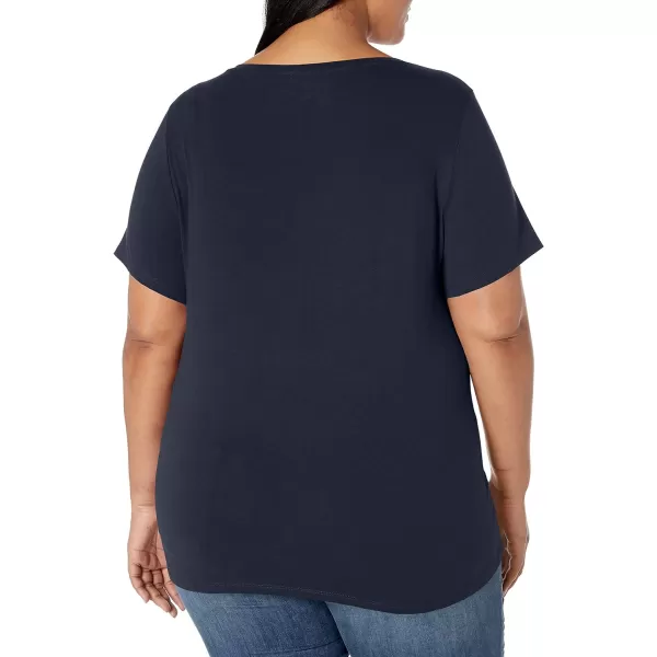 Amazon Essentials Womens ShortSleeve VNeck TShirt Available in Plus Size1 Navy