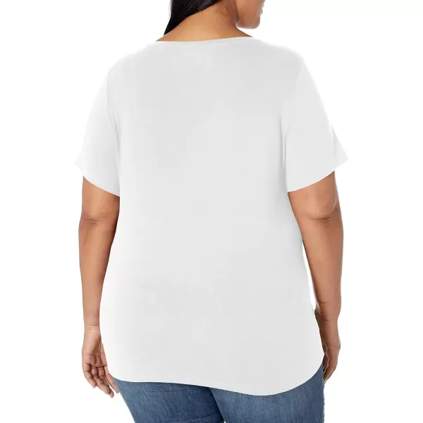 Amazon Essentials Womens ShortSleeve VNeck TShirt Available in Plus Size1 White