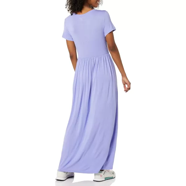 Amazon Essentials Womens ShortSleeve Waisted Maxi Dress Available in Plus SizeRayon Blend Soft Violet