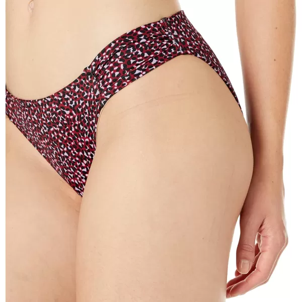 Amazon Essentials Womens Side Tab Bikini Swimsuit BottomBrick Red Leopard