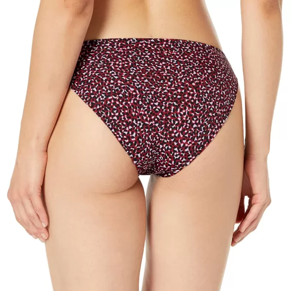 Amazon Essentials Womens Side Tab Bikini Swimsuit BottomBrick Red Leopard