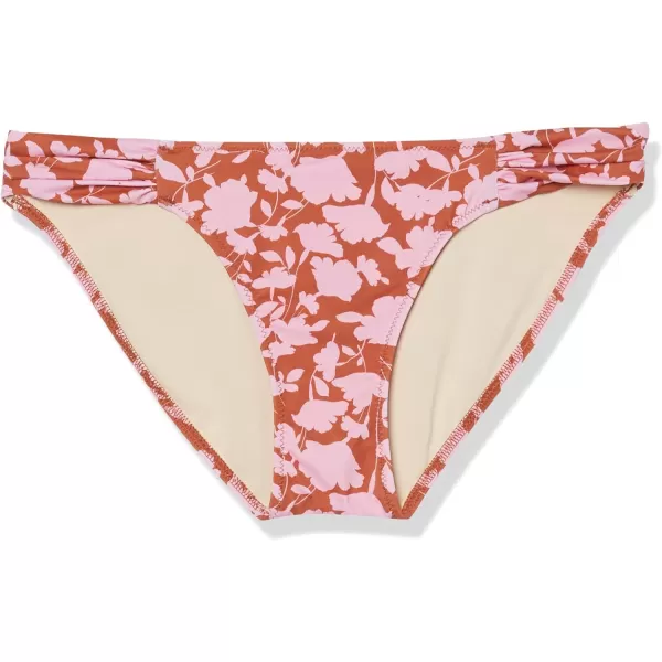 Amazon Essentials Womens Side Tab Bikini Swimsuit BottomPinkBrown Floral
