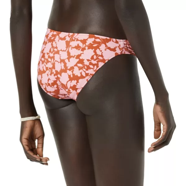 Amazon Essentials Womens Side Tab Bikini Swimsuit BottomPinkBrown Floral