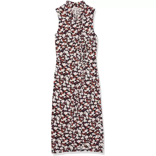 Amazon Essentials Womens Sleeveless Crossover Twist Neck Faux Wrap DressMulticolor Floral