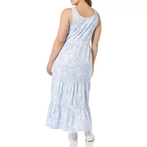 Amazon Essentials Womens Sleeveless Elastic Waist Summer Maxi Dress Available in Plus SizeBlue Tie Dye