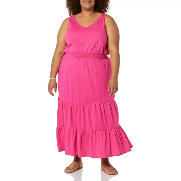 Amazon Essentials Womens Sleeveless Elastic Waist Summer Maxi Dress Available in Plus SizeDark Pink