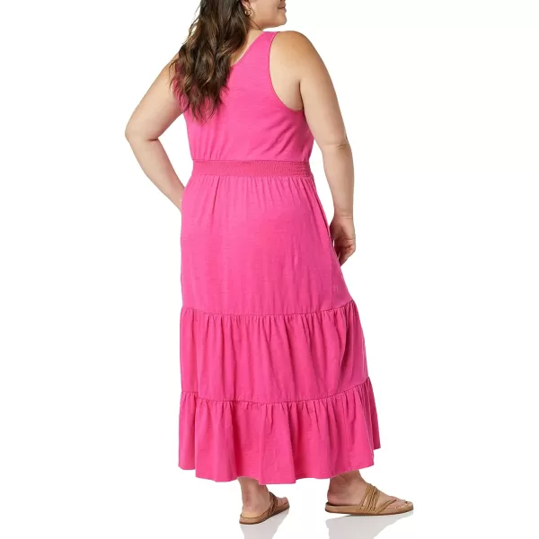 Amazon Essentials Womens Sleeveless Elastic Waist Summer Maxi Dress Available in Plus SizeDark Pink