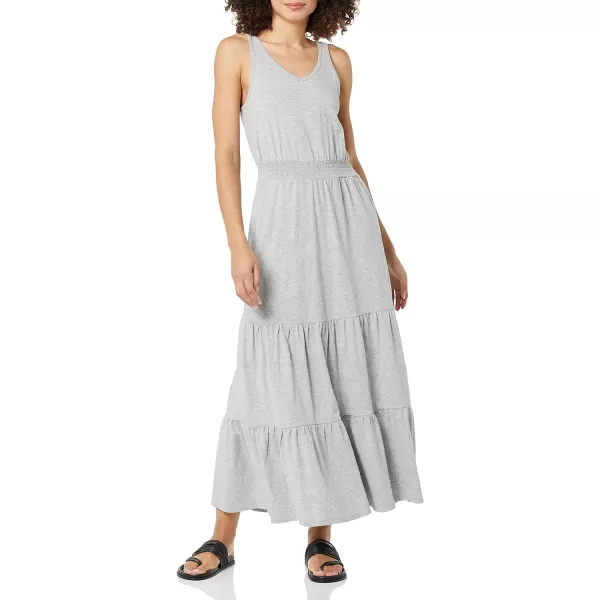 Amazon Essentials Womens Sleeveless Elastic Waist Summer Maxi Dress Available in Plus SizeLight Grey Heather