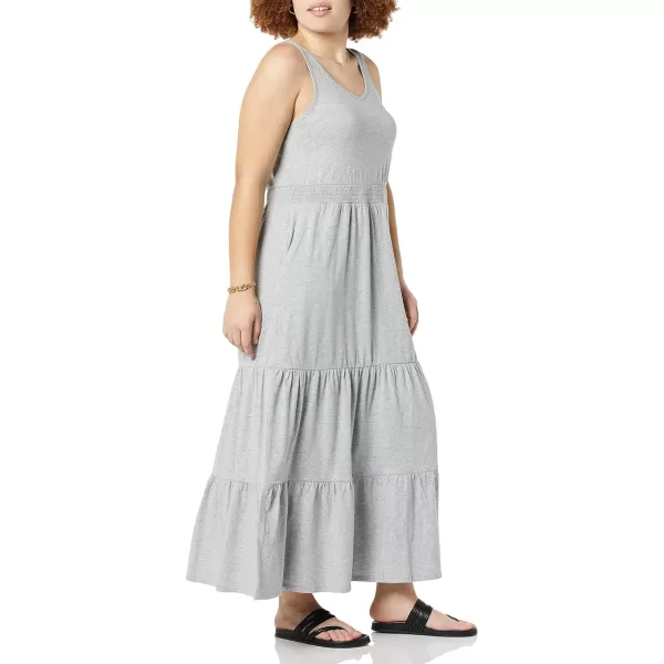 Amazon Essentials Womens Sleeveless Elastic Waist Summer Maxi Dress Available in Plus SizeLight Grey Heather