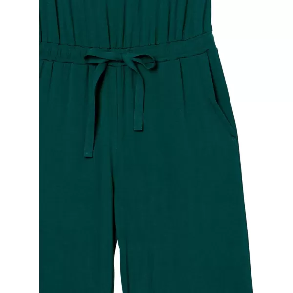 Amazon Essentials Womens Sleeveless Scoopneck WideLeg JumpsuitSustainably Sourced Rayon Blend Jade Green